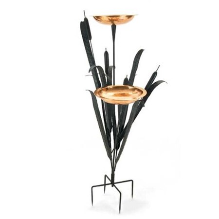Achla Designs Achla CTBB-01 Double Cattail Bird Bath - Black Powdercoat CTBB-01